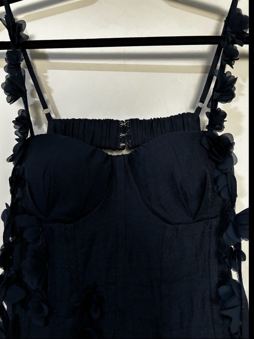 Petal & Pup Posedly Rosette Mermaid Midi Dress Navy Size Small - Picture 5 of 10